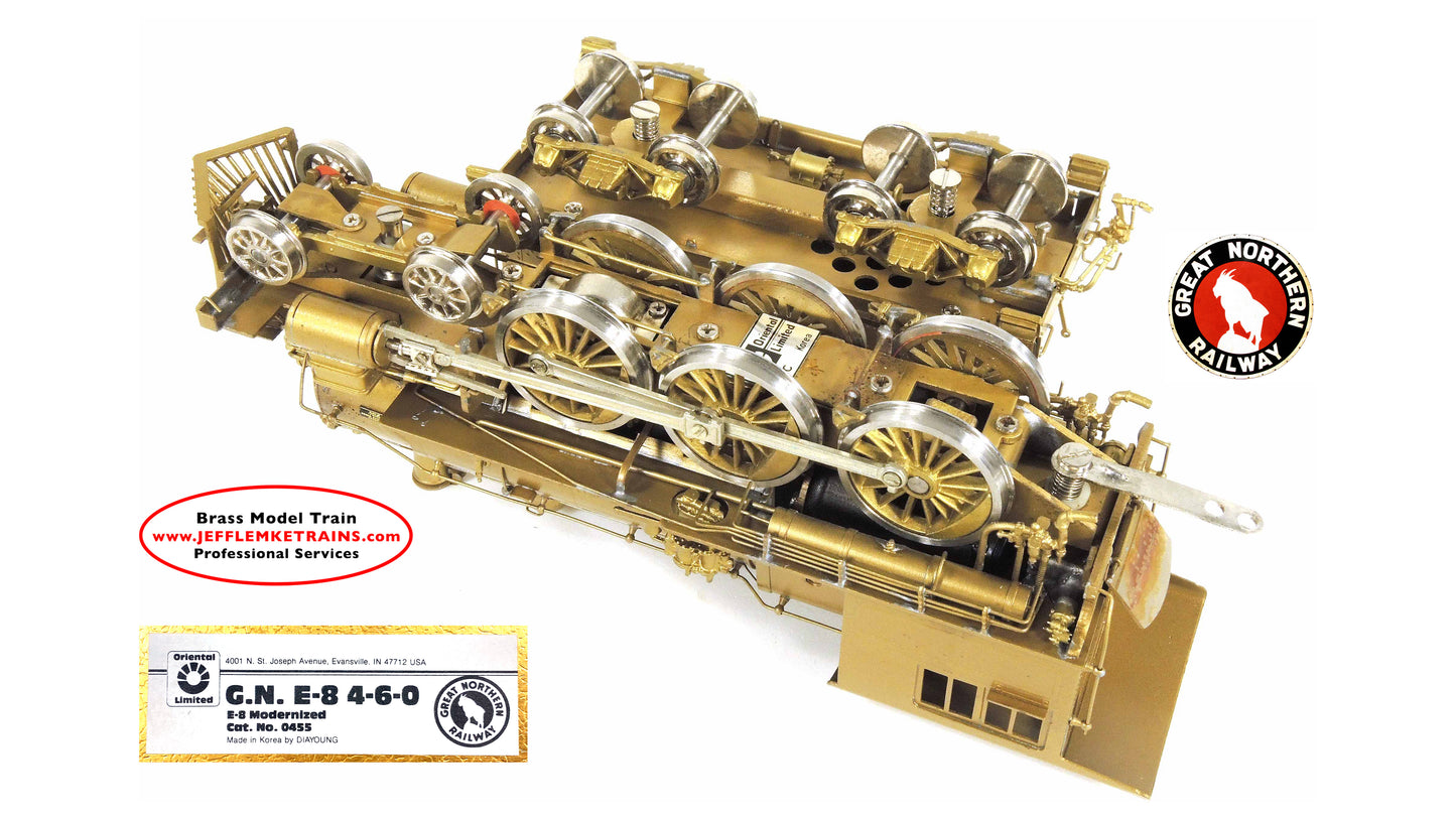 HO Scale Brass Oriental Limited Great Northern E-8 4-6-0 Modernized made by Diayoung of Korea 1985