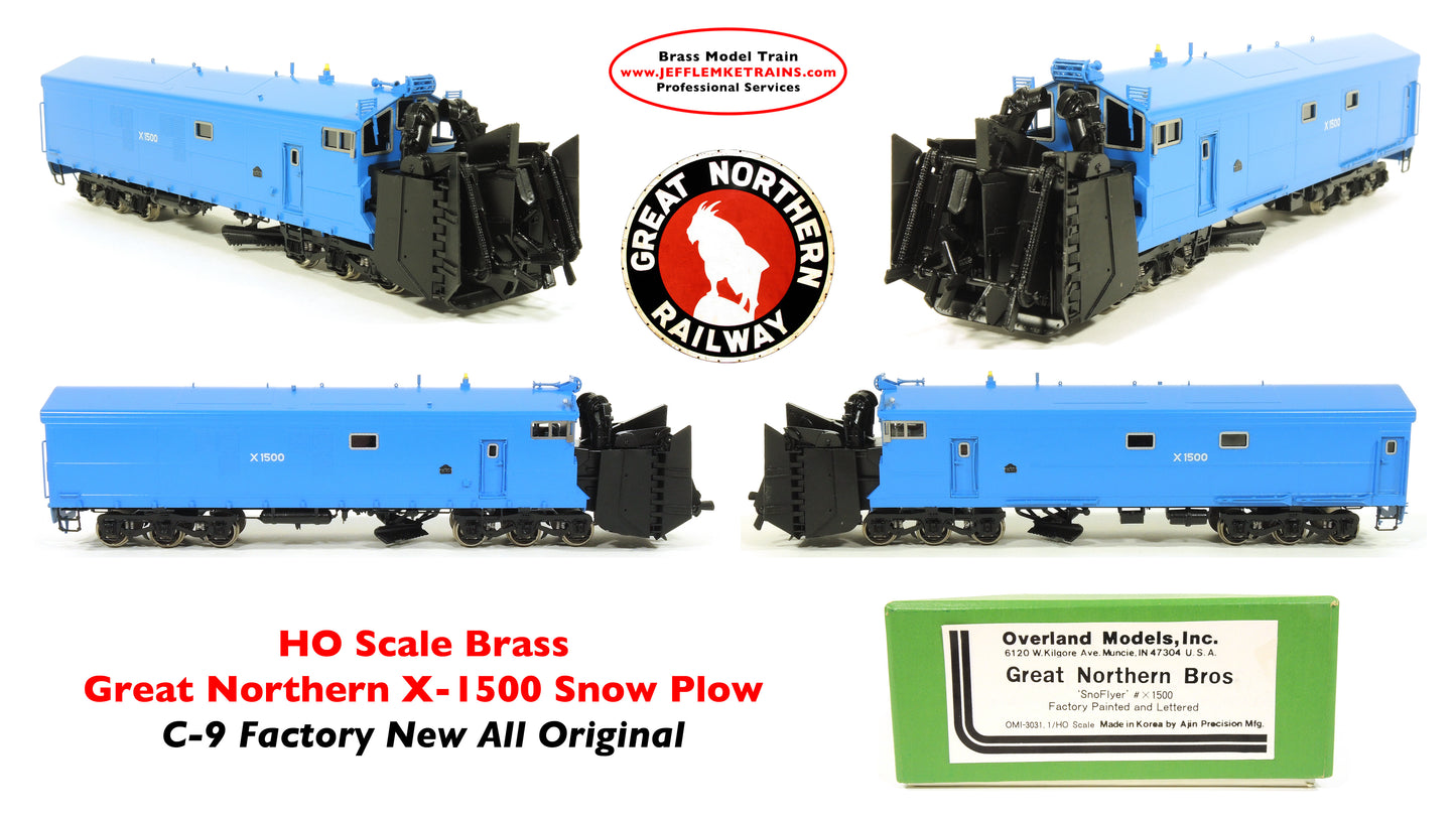 HO Scale Brass Overland Models OMI 3031.1 Great Northern Bros Sno-Flyer X-1500 by Ajin Precision of Korea 1994