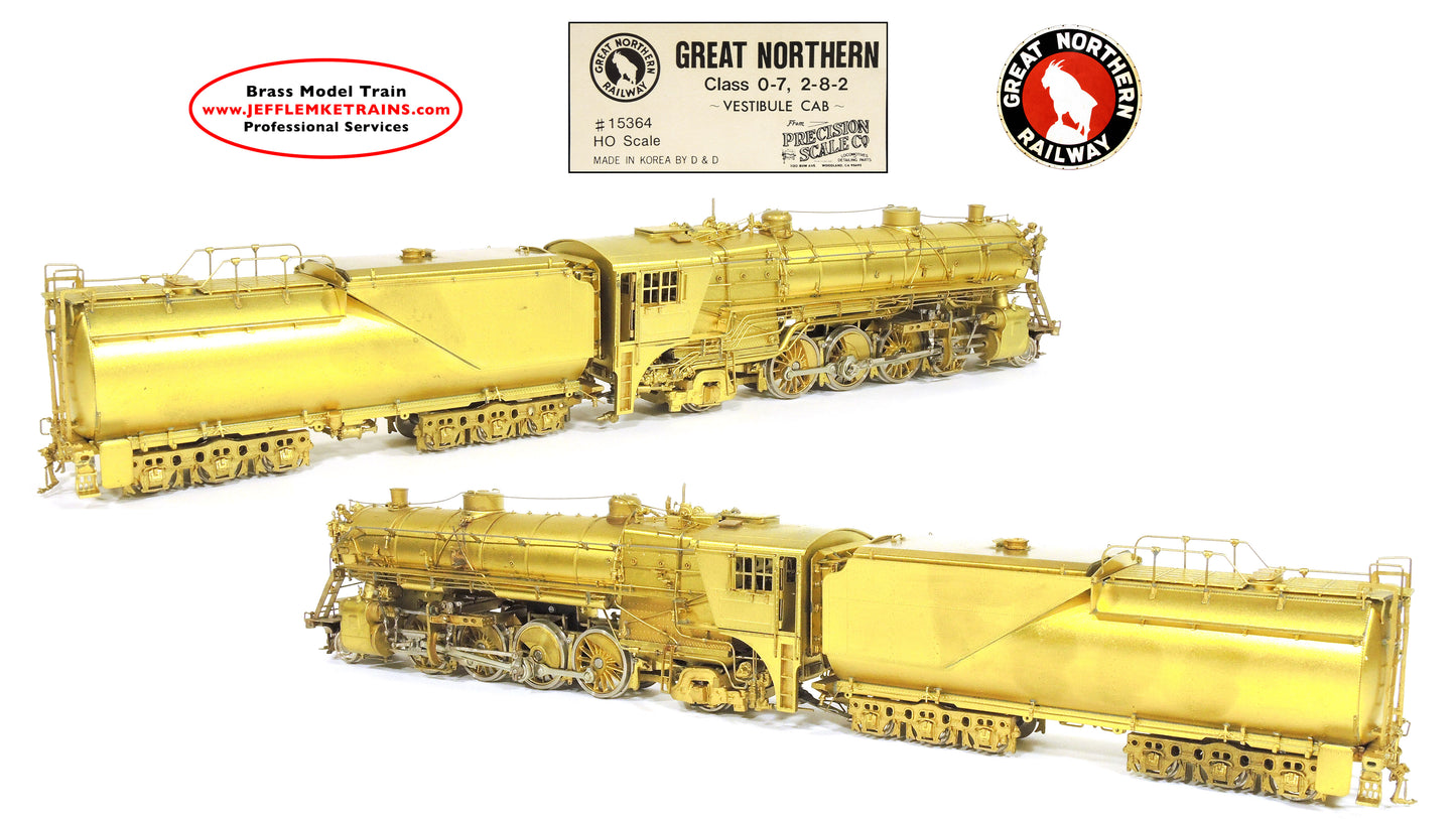 HO Scale Brass PSC 15364 Great Northern O-7 2-8-2 Vestibule Cab made by D&D of Korea 1988