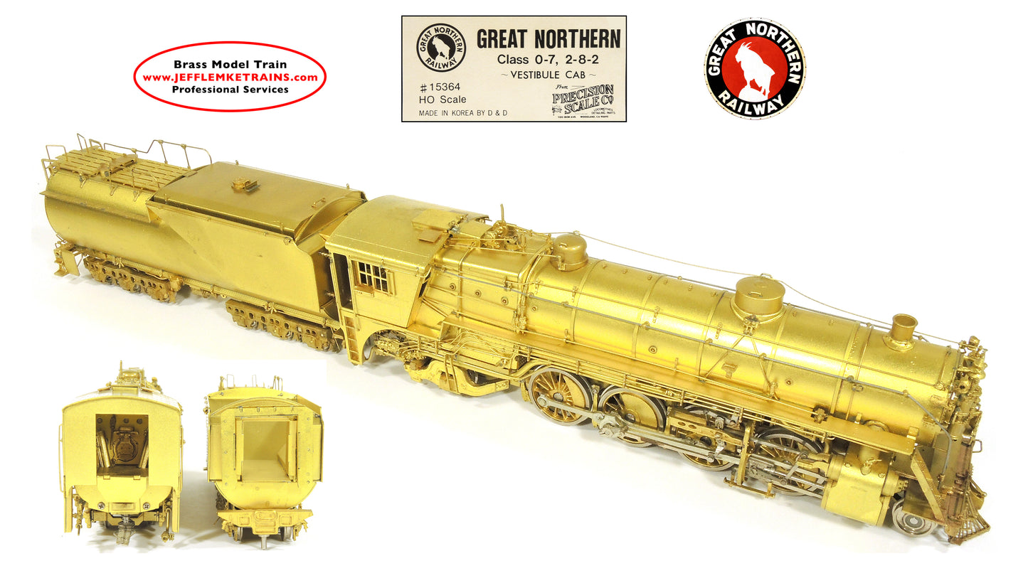 HO Scale Brass PSC 15364 Great Northern O-7 2-8-2 Vestibule Cab made by D&D of Korea 1988
