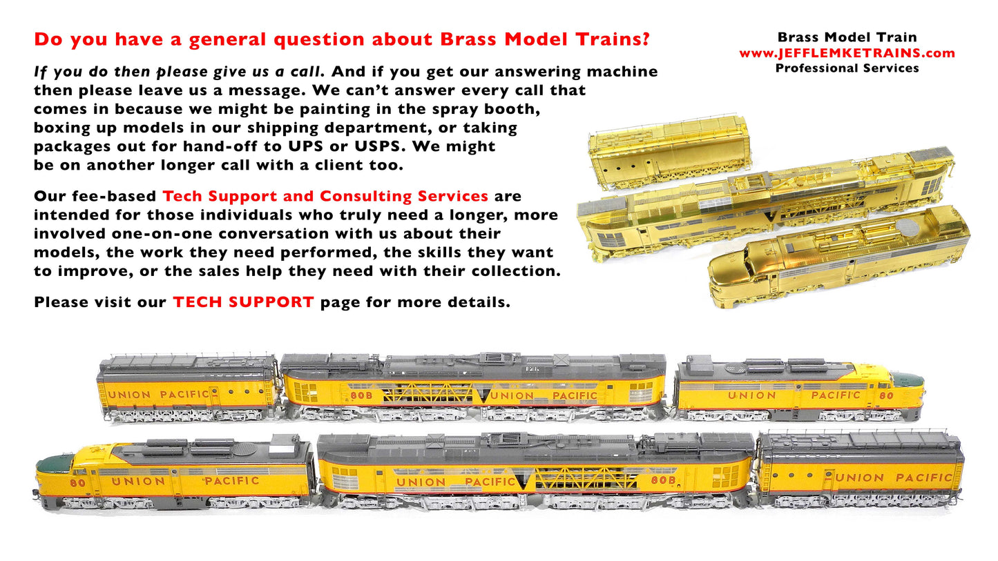 Brass Model Train Tech Support and Consulting by Jeff Lemke Trains, Inc.
