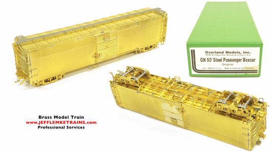 HO Scale Brass Overland Models OMI 3083 Great Northern 50 Foot Steel Passenger Boxcar by Ajin Precision of Korea 1987