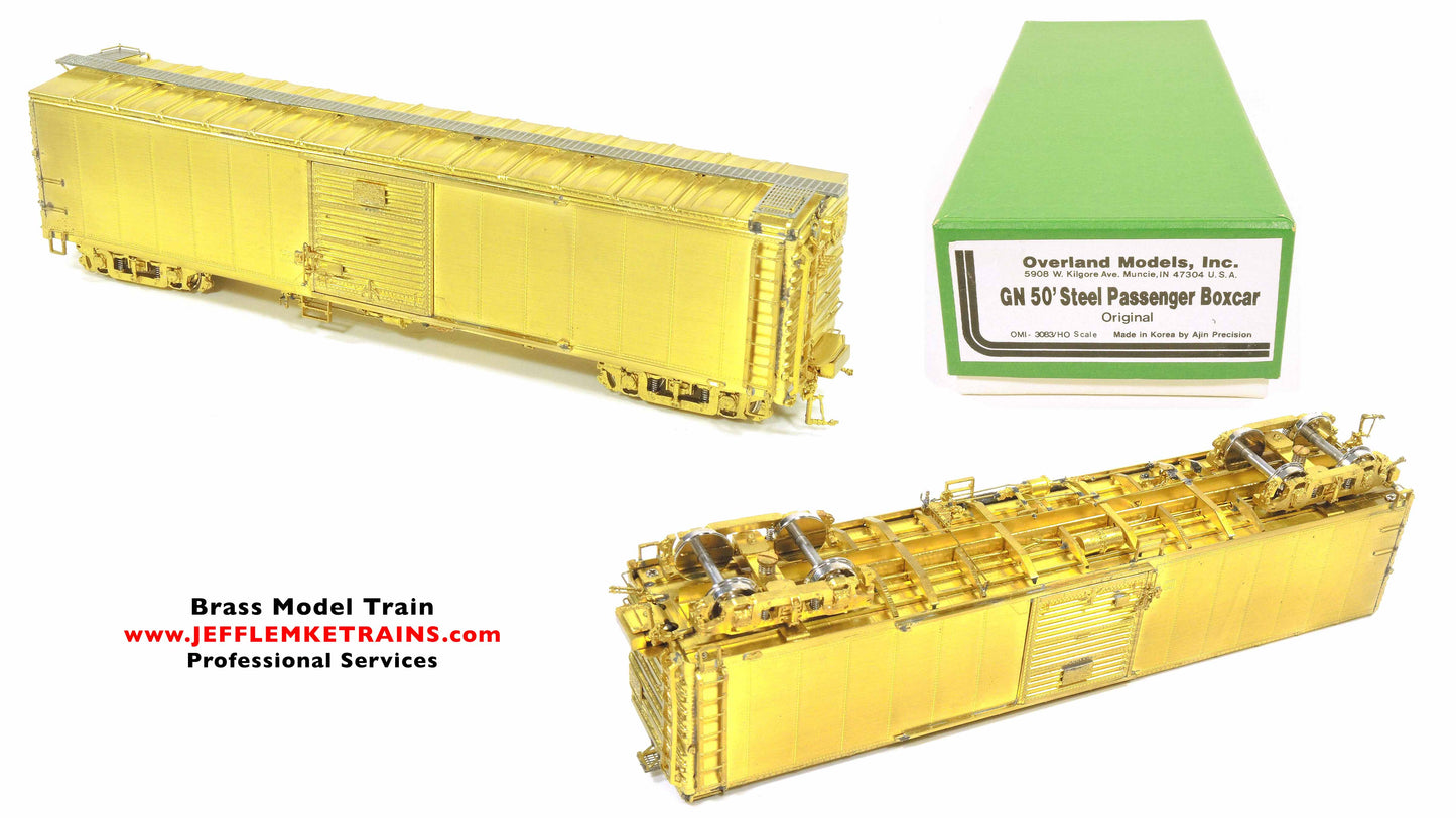 HO Scale Brass Overland Models OMI 3083 Great Northern 50 Foot Steel Passenger Boxcar by Ajin Precision of Korea 1987