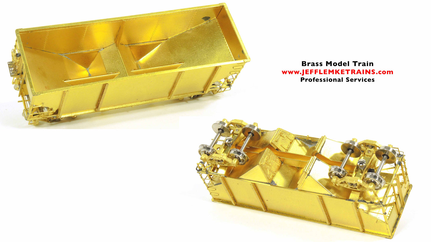 HO Scale Brass Overland Models OMI 3153 Great Northern 2-Bay Open Coal Hopper 73100-73199 by Ajin Precision of Korea 1990