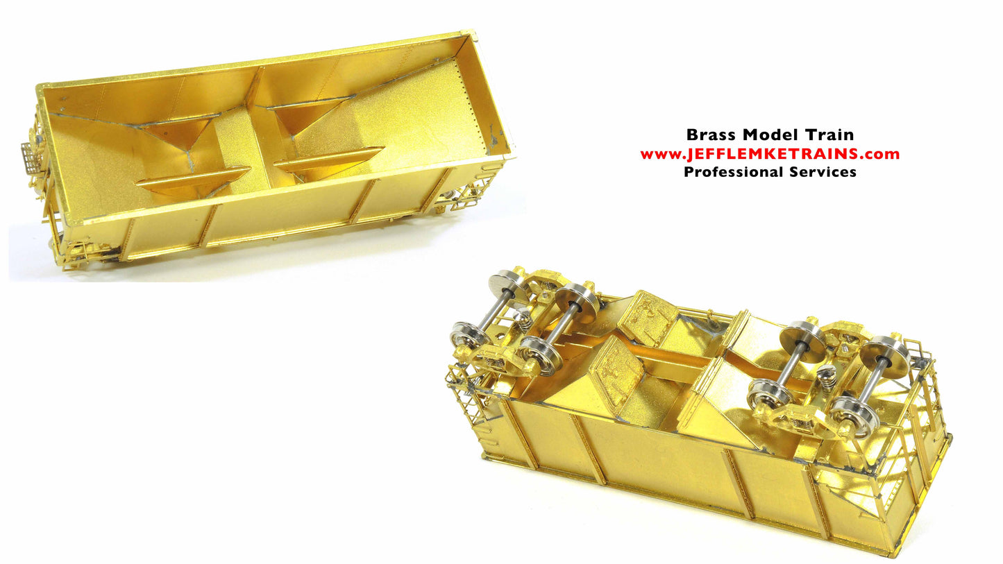 HO Scale Brass Overland Models OMI 3153 Great Northern 2-Bay Open Coal Hopper 73100-73199 by Ajin Precision of Korea 1990
