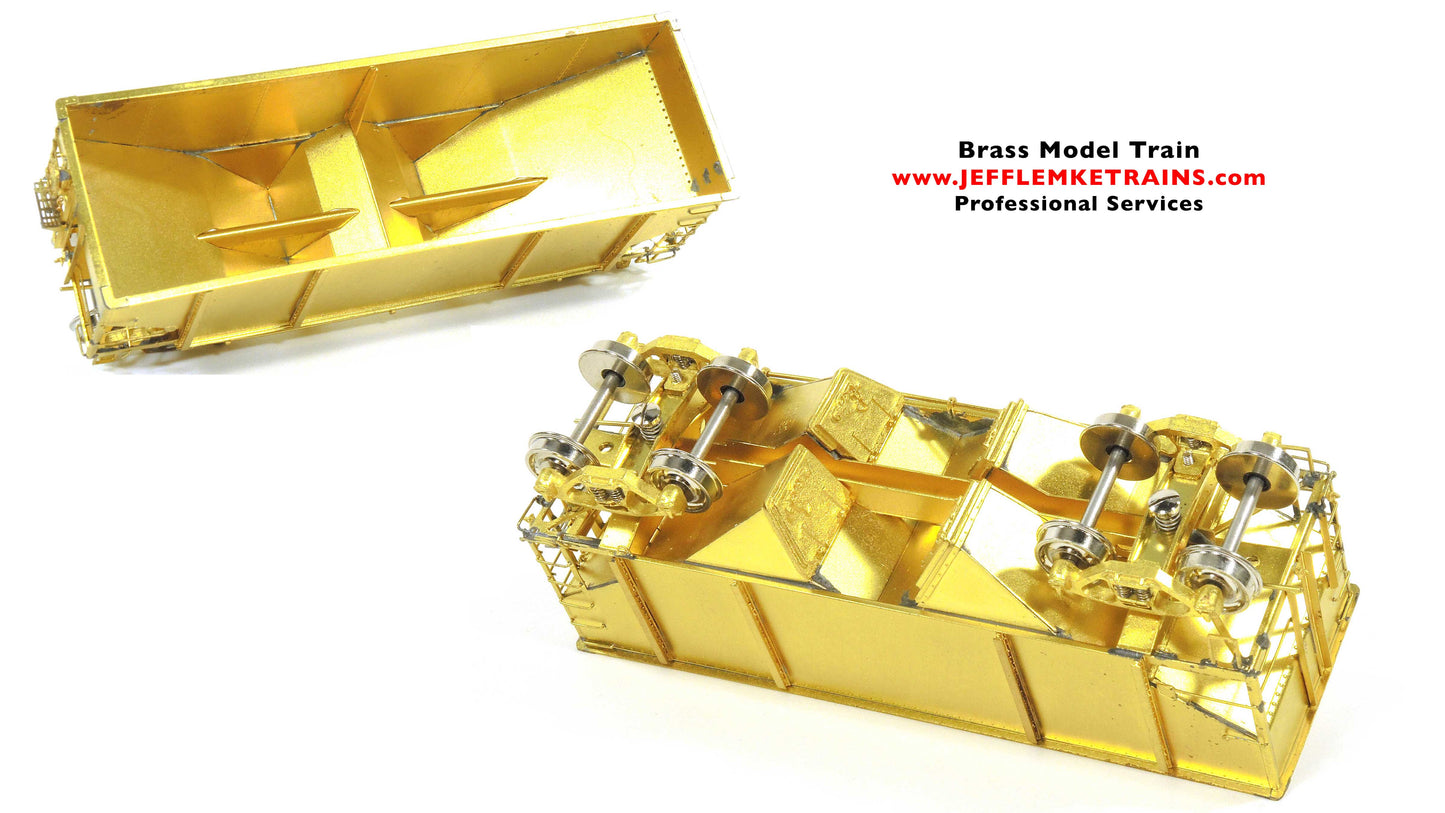 HO Scale Brass Overland Models OMI 3153 Great Northern 2-Bay Open Coal Hopper 73100-73199 by Ajin Precision of Korea 1990