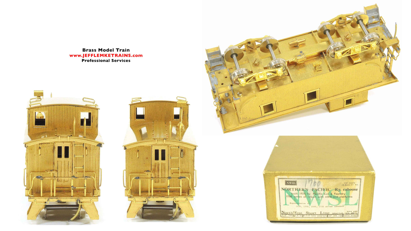 HO Scale Brass NWSL NorthWest Short Line Northern Pacific Railway 1700 Series Wood Caboose with Original End Railings made by ORION of Japan
