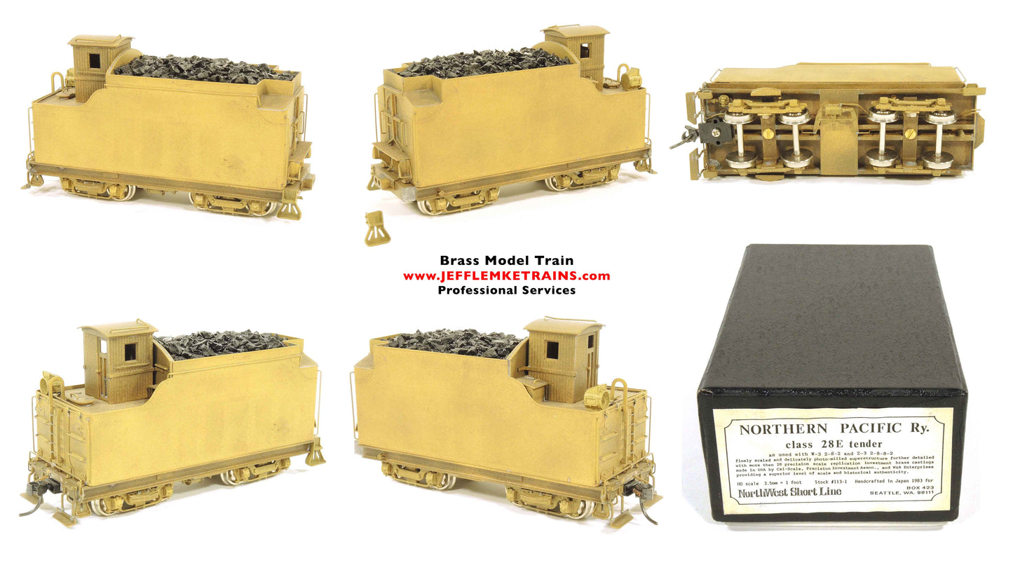 HO Scale Brass NWSL NorthWest Short Line Northern Pacific Railway Class 28E Tender for W-3 and Z-3 Locomotives made in Japan 1983