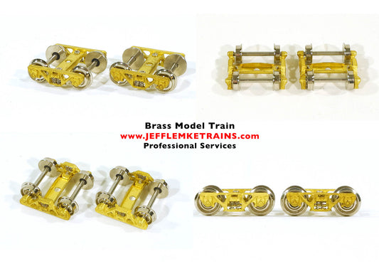 HO Scale Brass Overland Models OMI 2238 Truck Set for Tri-Level Auto Rack