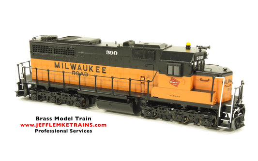 HO Scale Brass Overland Models OMI 5119.1 Milwaukee Road EMD SDL39 #590 Factory Painted by Ajin Precision of Korea 1994