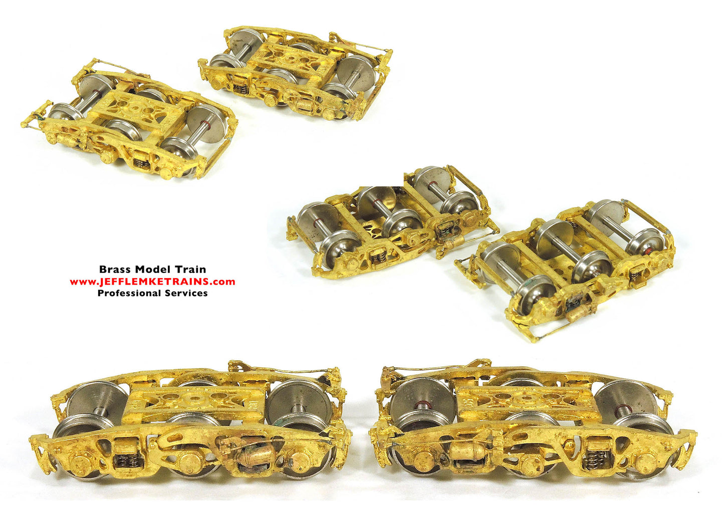 HO Scale Brass Overland Models OMI Buckeye Six Wheel Tender Trucks with Roller Bearing Journals