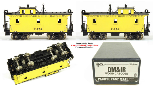 HO Scale Brass PFM DM&IR Missabe Wood Caboose C-174 Factory Painted made by SKI of Korea 1985
